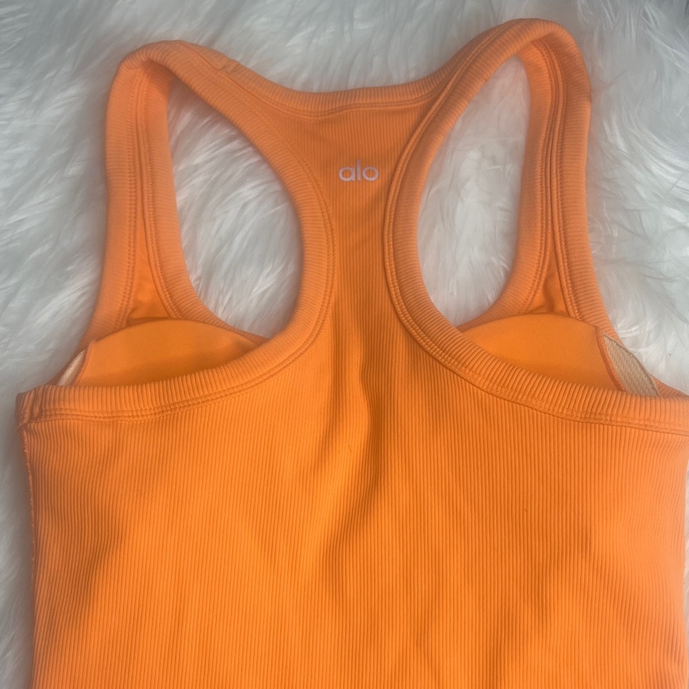 ALO Yoga Orange Racerback Tank Top - Picture 3 of 4